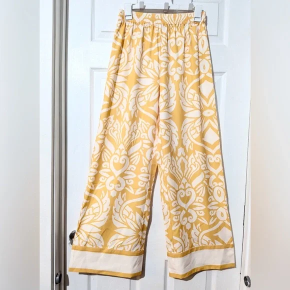 Commense Patterned Mid-Waisted Wide-Leg Pants - Picture 8 of 11